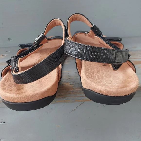 Vionic Farra II Medallions Women's Sandals Sz 8W Black Strappy Orthotic Comfort - Picture 7 of 9